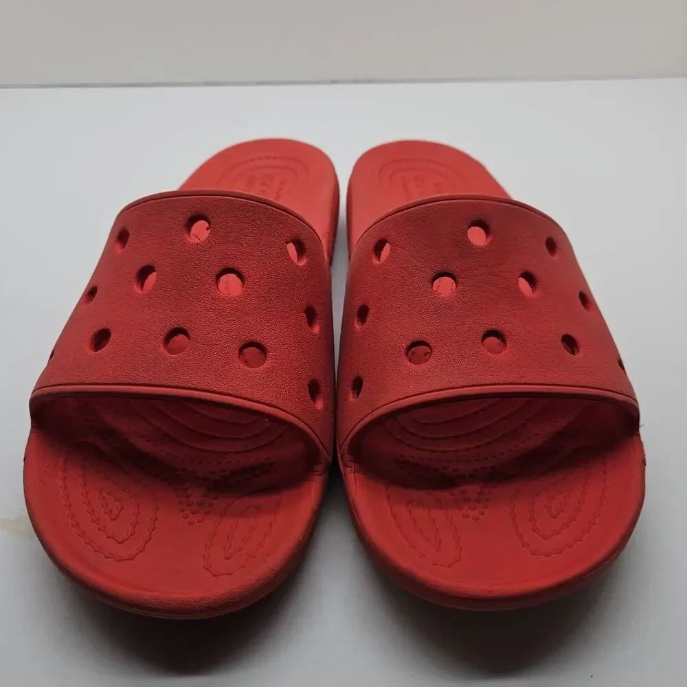 CROCS Classic Red Slip On Slide Sandal Lightweight Slide M8 W10